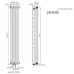 Вертикальный радиатор Warm Well Column 2 1800*290 Black mat (нижнее)
